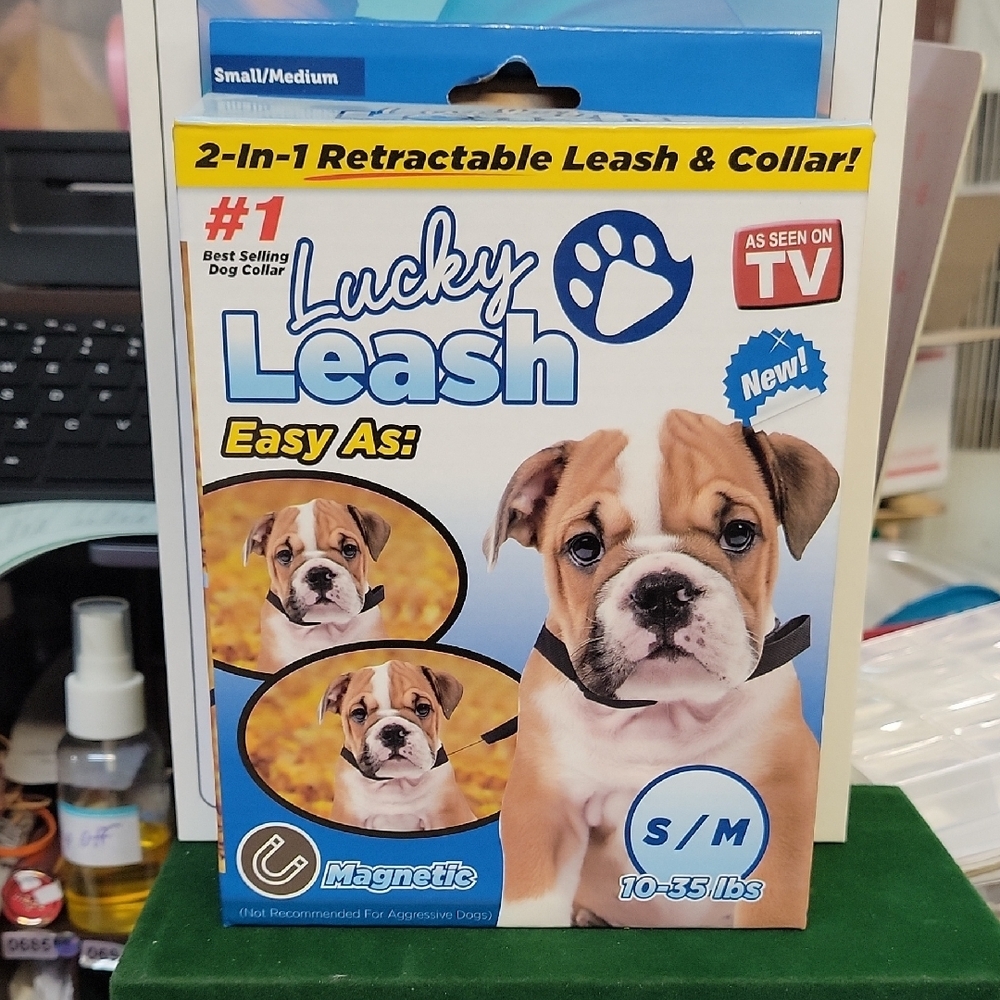 2-in-1 Retractable Leash & Collar Small/Medium - Blue